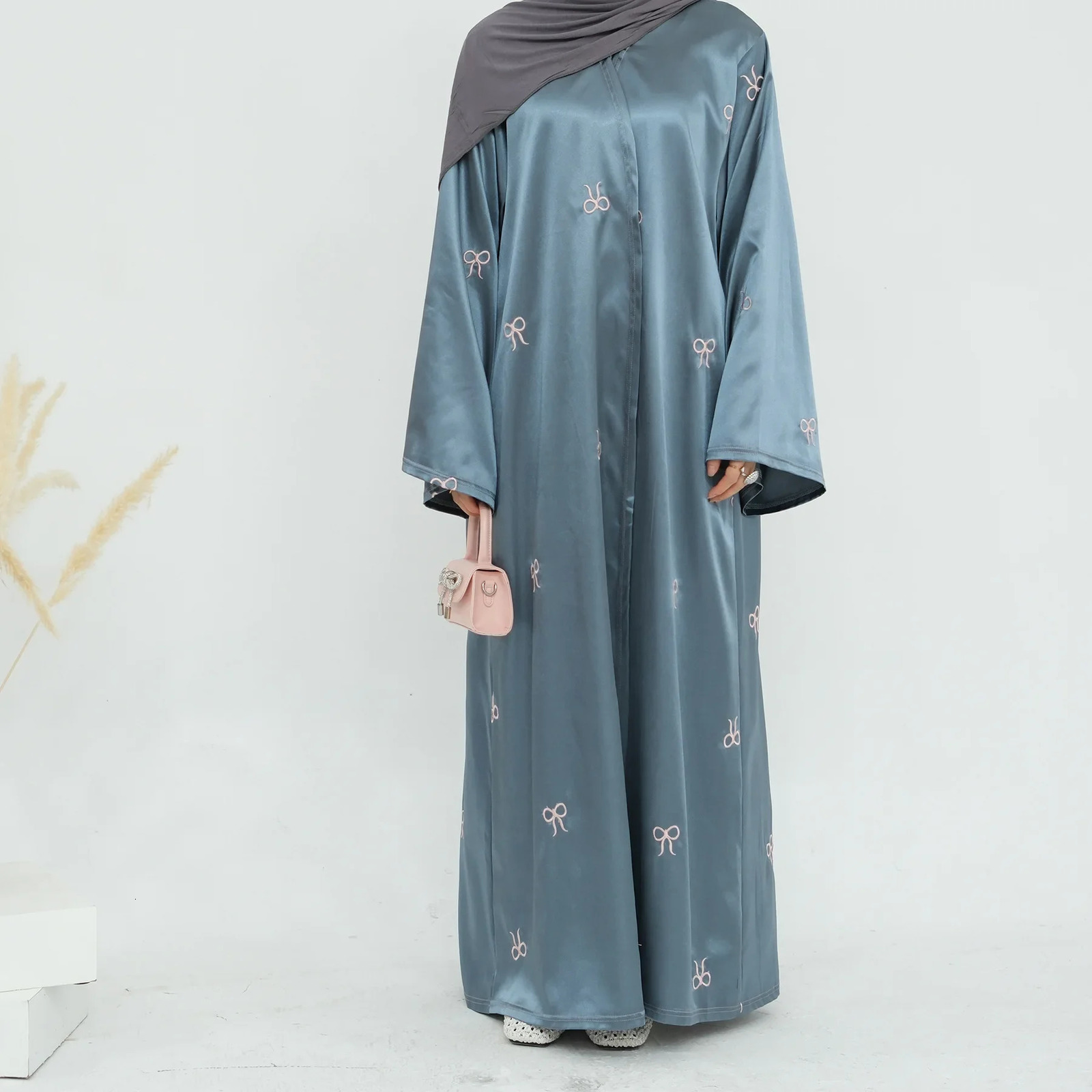 Butterfly y Dubai Abaya Kimono y Muslim Dress Open Abayas Women Islamic Clothing Kaftan Headband Ramadan 250326