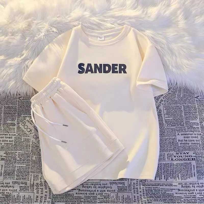Summer childrens clothing set letter printed short sleeved T-shirt and shorts 2-piece set childrens topT250327