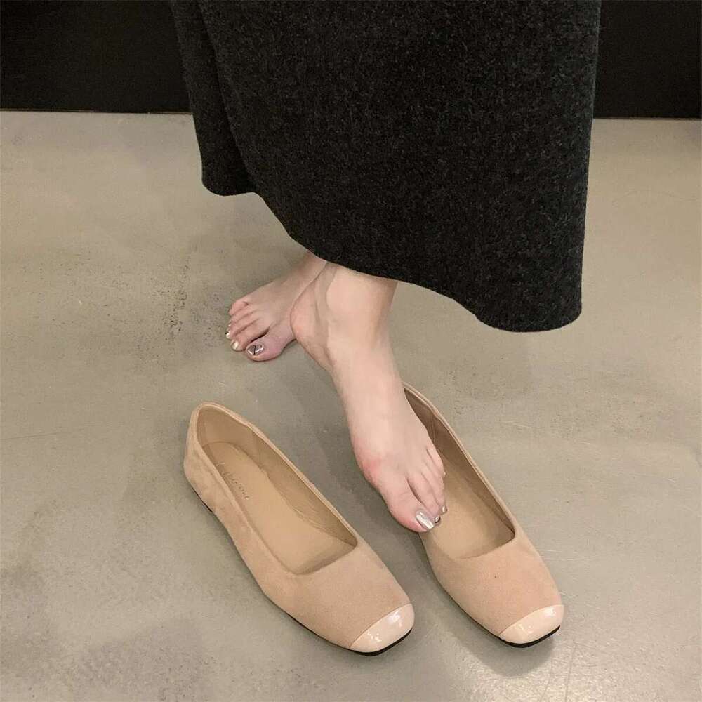 Women's New Elegant Mary Jane Flats Square Toe Spring Autumn Female Low Heel Comfortable Shoes De Mujer
