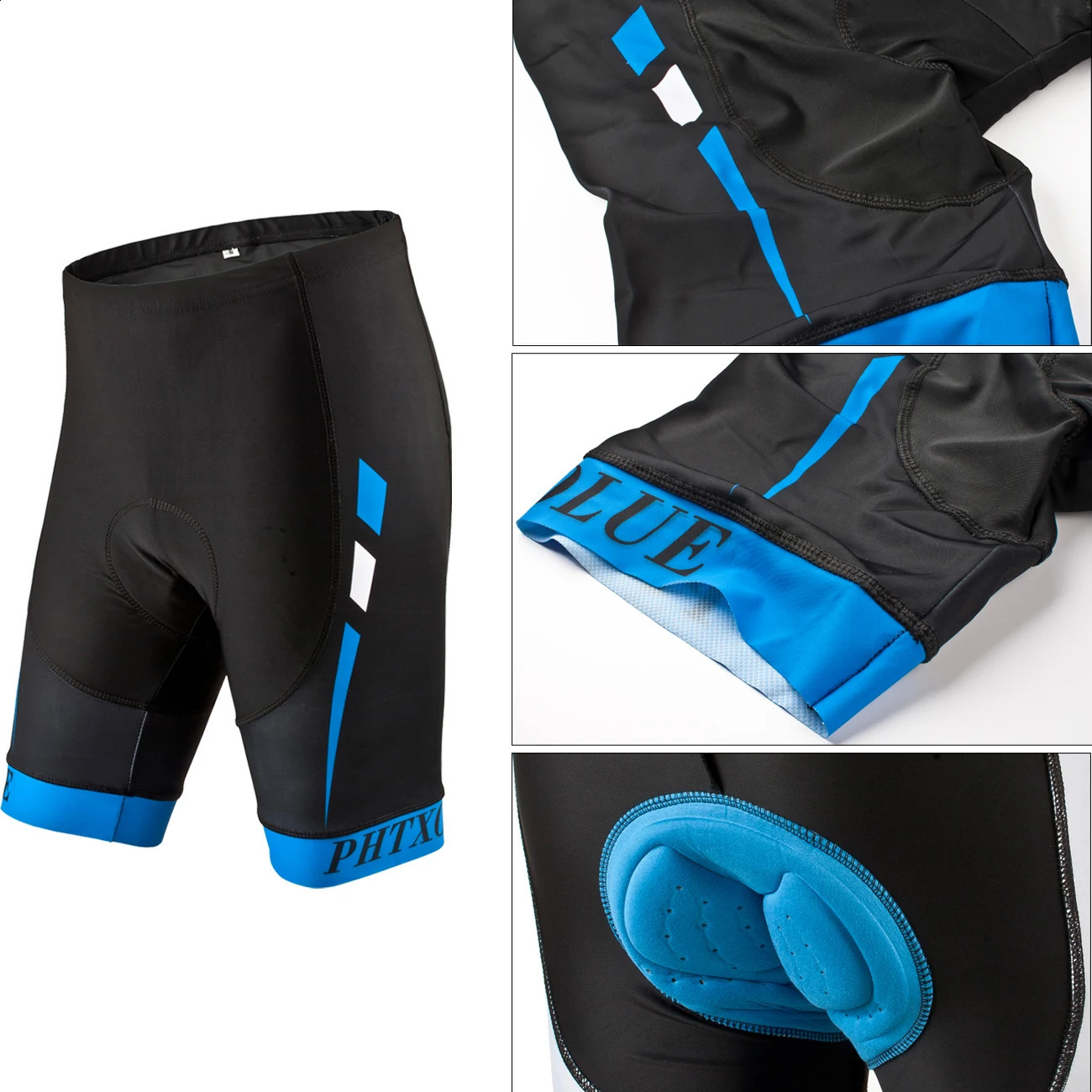 Phtxolue Men Cycling Bib Shorts Anti-Loss Zipper 6H 500KM Ride Mountain Pro Bike Shorts Blank Blue Outdoor Cycling Shorts Women 250327