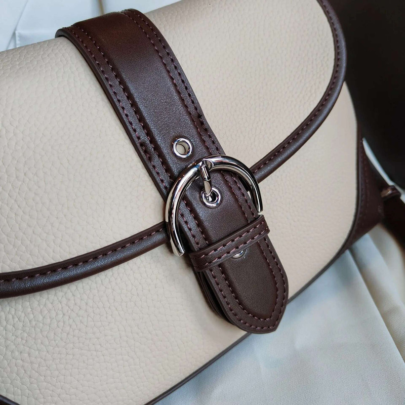 New England Style Hit-Color Armpit Underarm Shoulder For Genuine Cow Leather Women Crossbody Bag Daily-Use Handbag