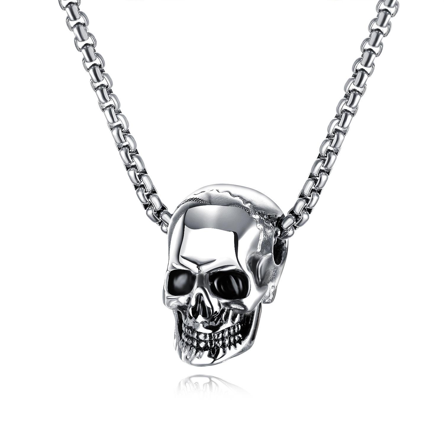 60cm Skull Necklace - Simple and Versatile Stainless Steel Pendant