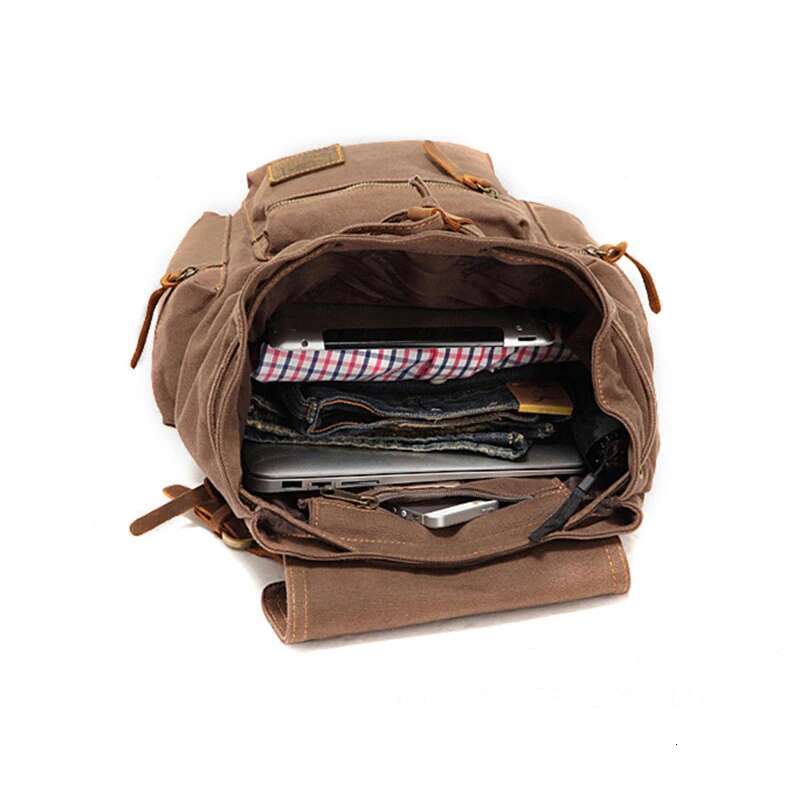 AUGUR New Fashion Vintage Canvas Backpack School Men's Bags Large Capacity Travel Laptop Retro Bag
