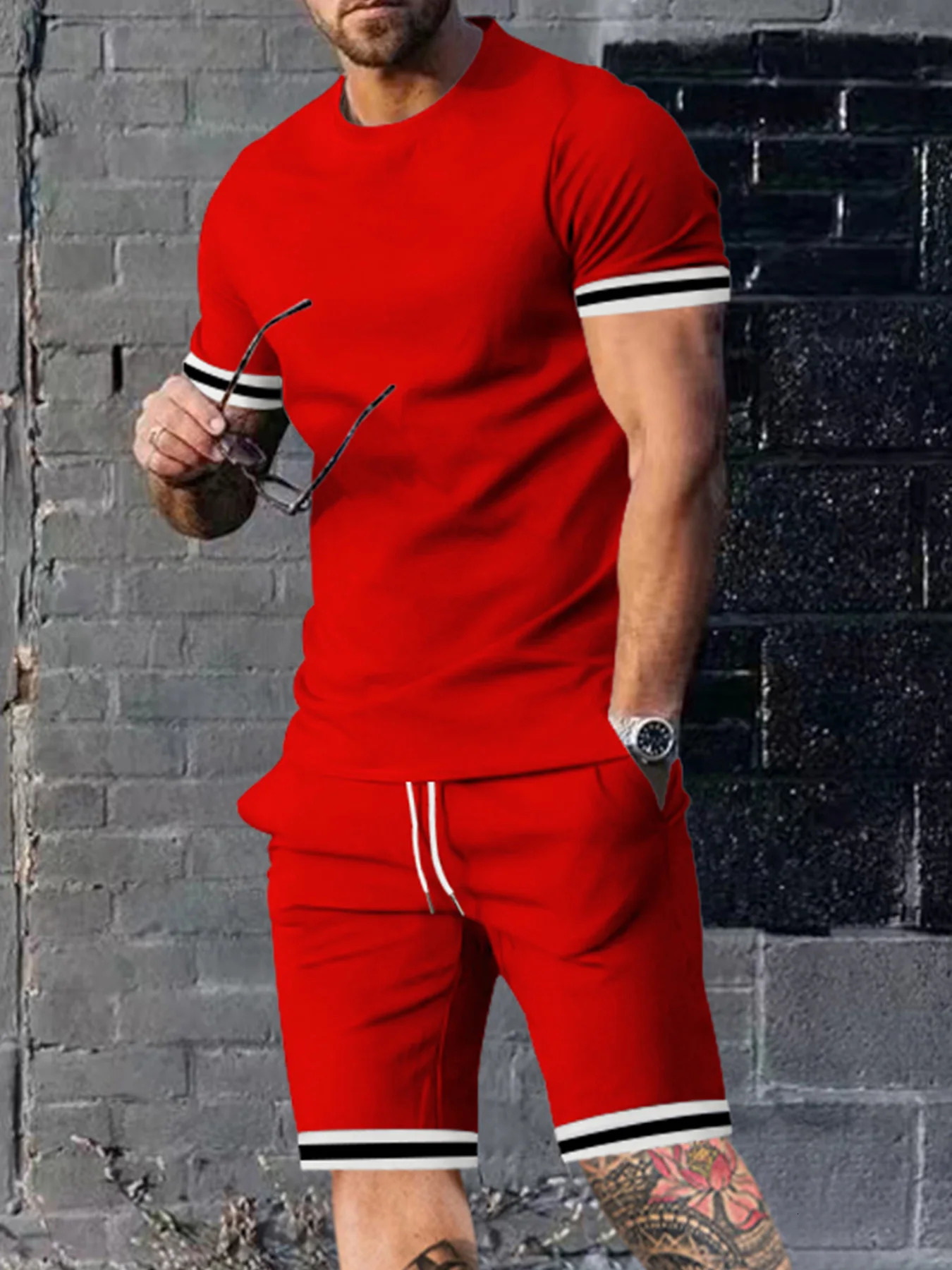 European and American mens summer locator short sleeved sports casual circular close at hand S3XL 250326