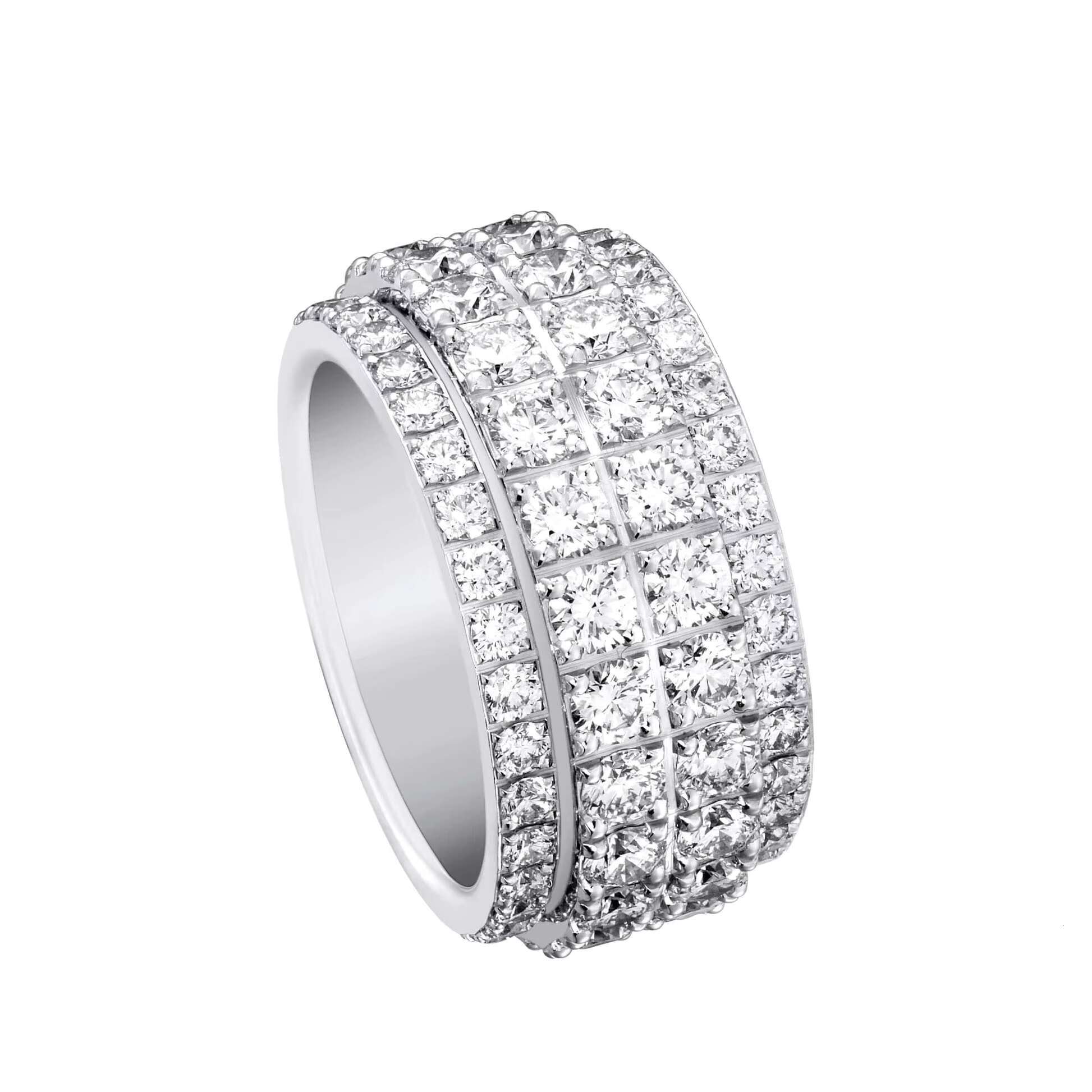 Mens Ring Trend Hip Hop Ice Out VVS Lab Grown 10K 14K 18K Gold Full Diamond Rounded Ring Luxury Costume Jewelry