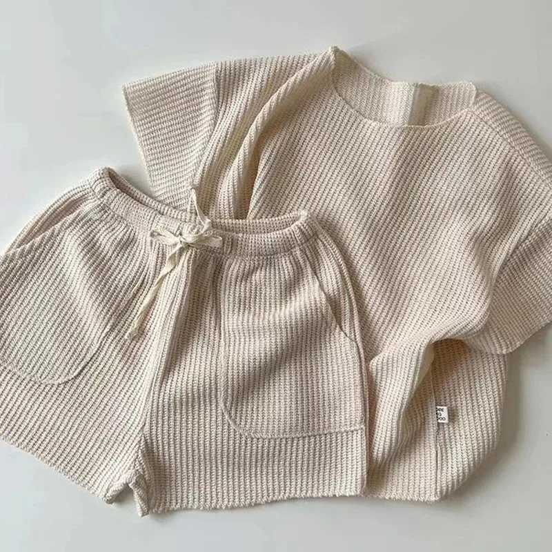 New childrens clothing set spring and summer childrens T-shirt+shorts newborn baby casual jogging set 2-piece set for children boys and girlsT250327