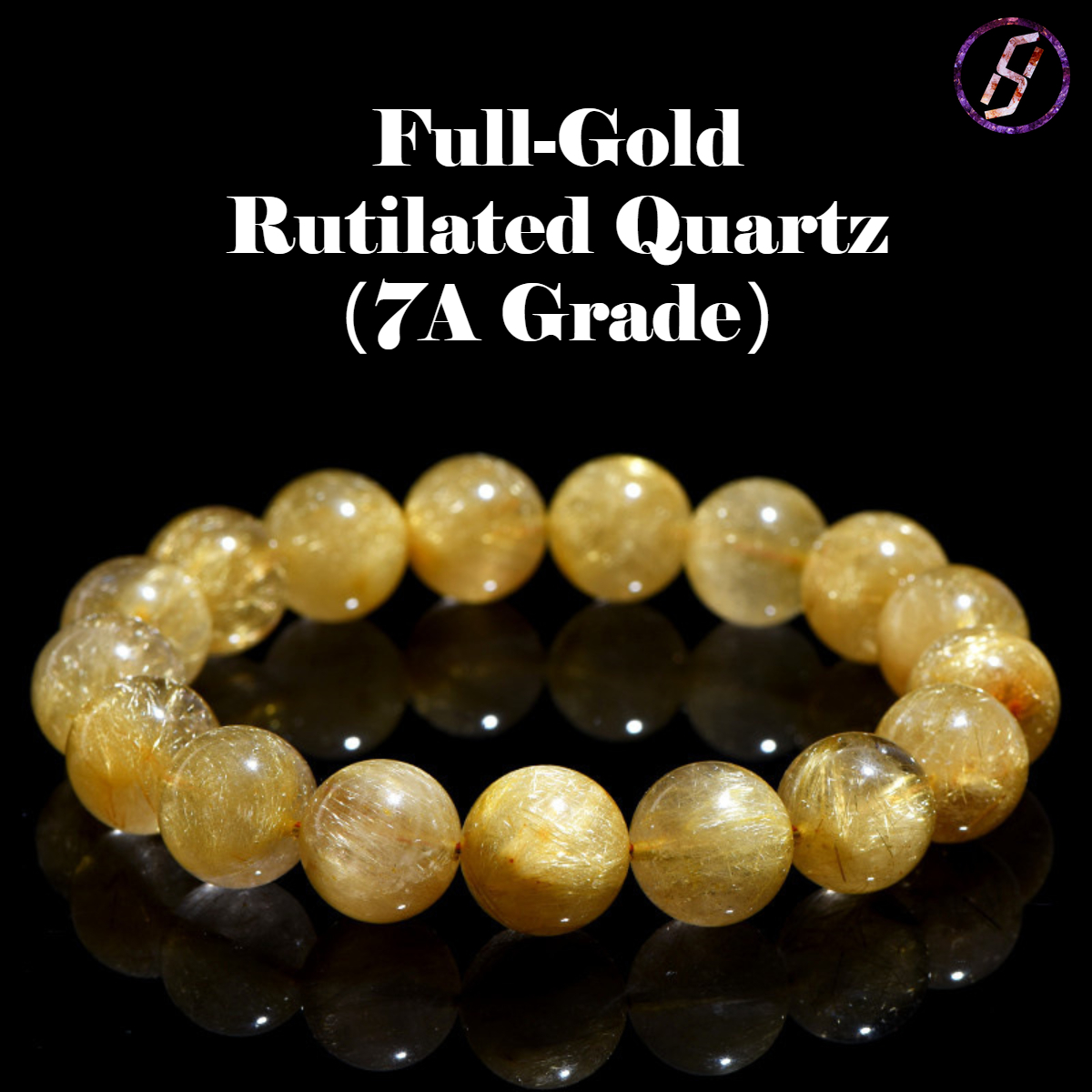 Natural Golden Rutilated Quartz Bracelets Factory Direct Sales Jewlery Designer for Women Super Seven Crystal 7A Grade Rutilated Quartz