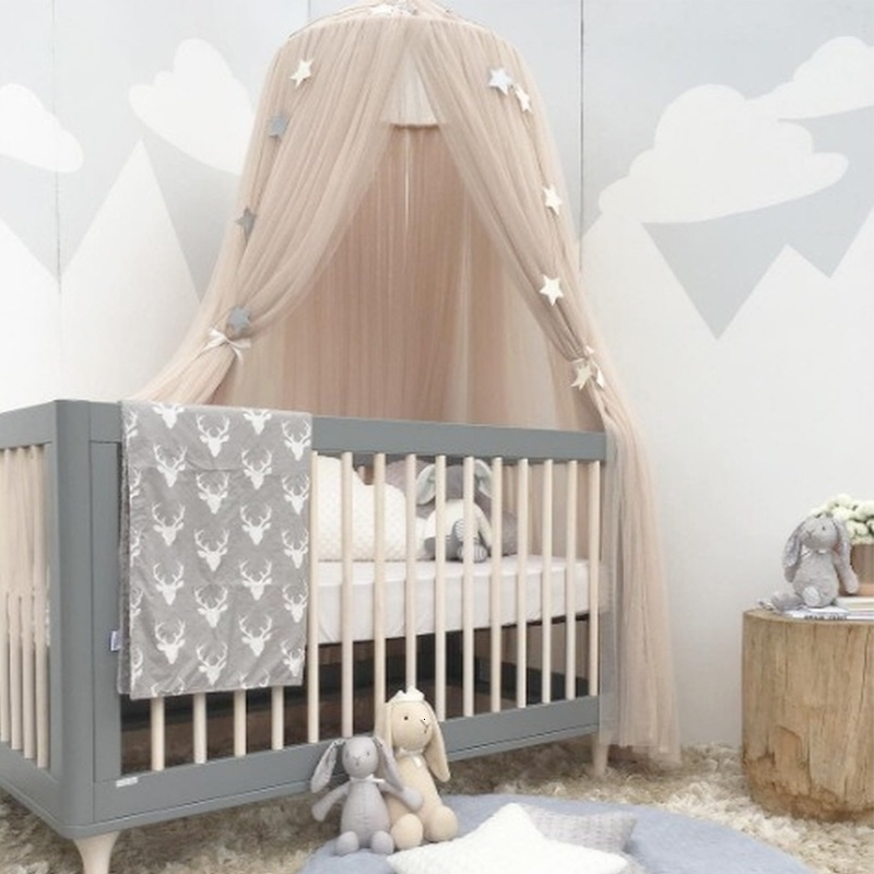 Mosquito net hanging tent celebrity decoration baby crib ceiling thin gauze curtains bedroom game room y250312