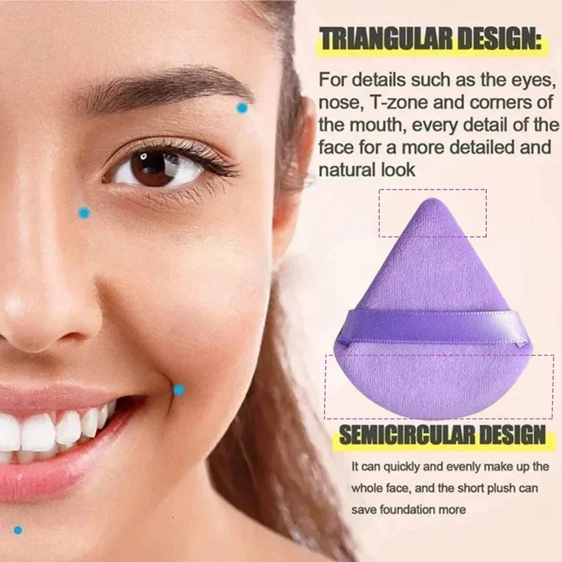 12Pcs Makeup Sponge Velvet Triangle Powder Puff Face Finger Puffs Mini Beauty Egg Liquid Foundation Tools Make Up Accessories 250317