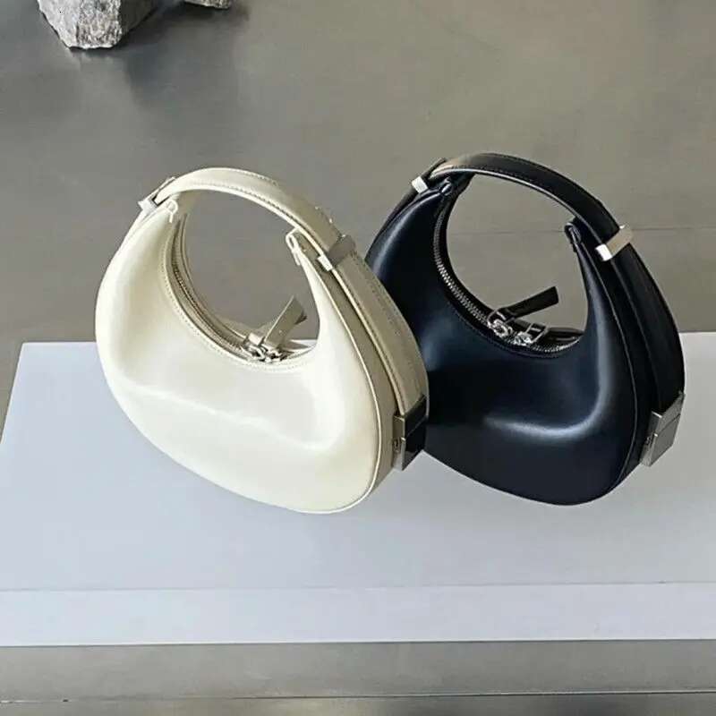 2025 Women's Aesthetic New Saddle Korean Leather Handbag Y2k Mini Dumpg Pink White Shoulder Brand Round Pillow Bags On Sale