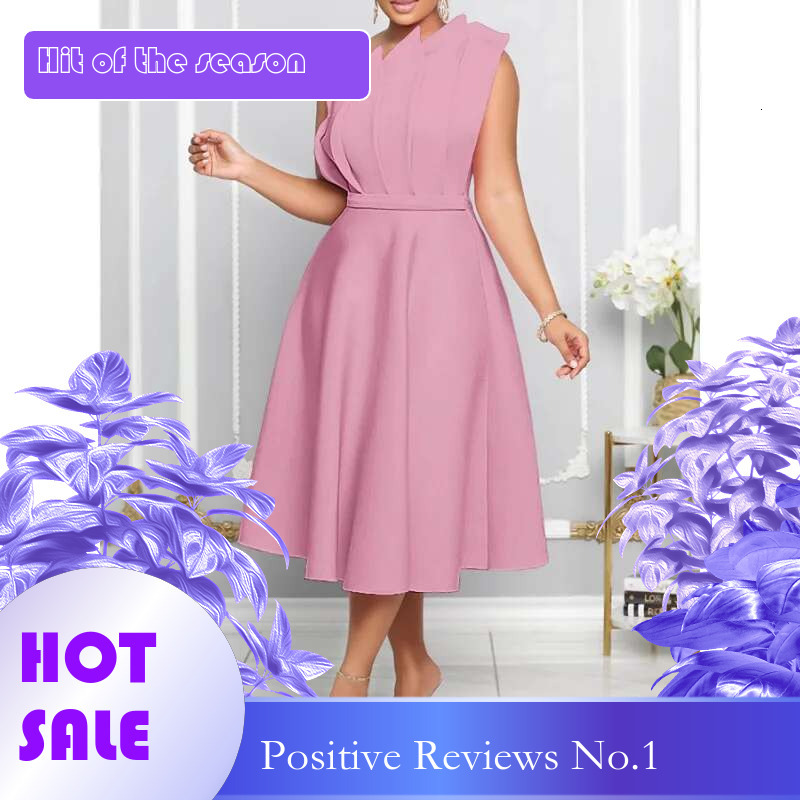 Dongdumaoyi Herfst Sexy Asymmetrische Halslijn Hoge Taille Mouwloze Uitlopende Damesmodejurk