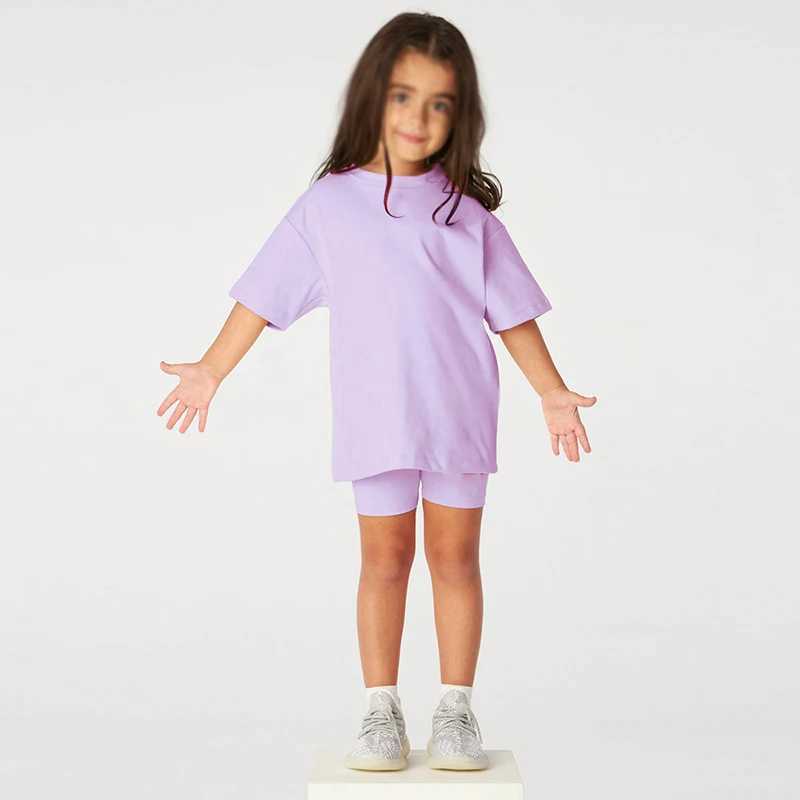 Series Little Boys Babys Girls Clothing 2-piece Sportswear Set Oversized Short Sleeves Cotton T-shirt+Shorts Sportswear LegsT250327