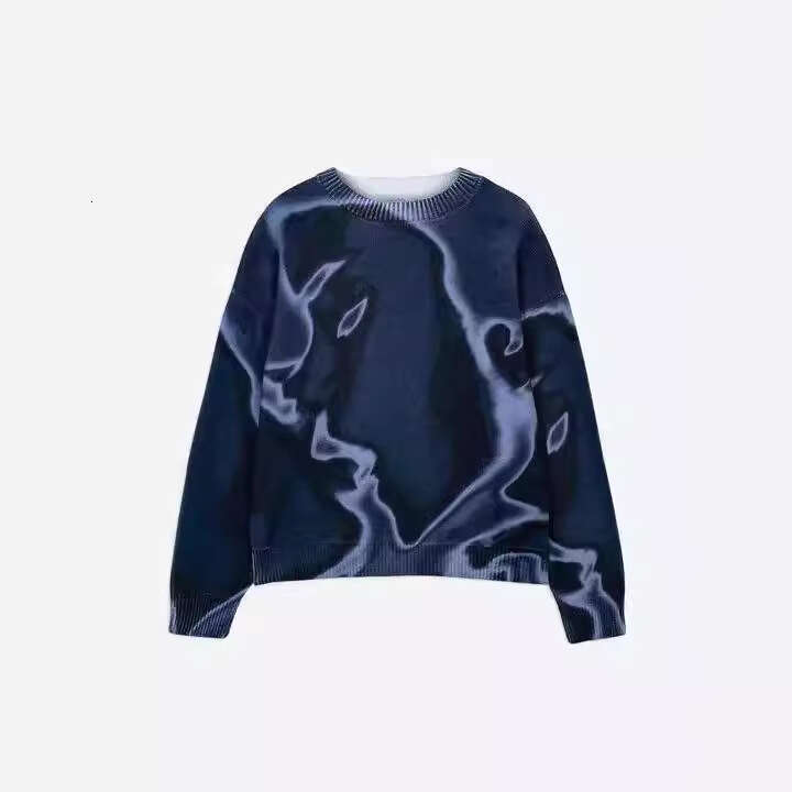 Spring new cartoon Harajuku printed knit for both men and women, Y2K loose fit sweater gift for man