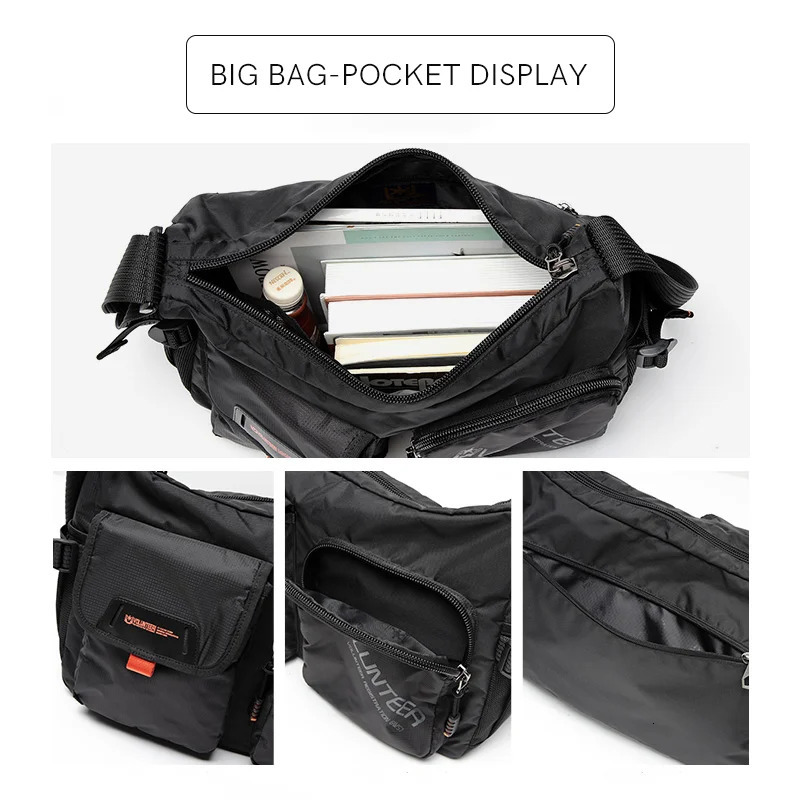 Volunteer Cross Body Bag Mens Fashion Waterproof Oxford Letter Printing Messenger Casual Lightweight Shoulder 180218 250326