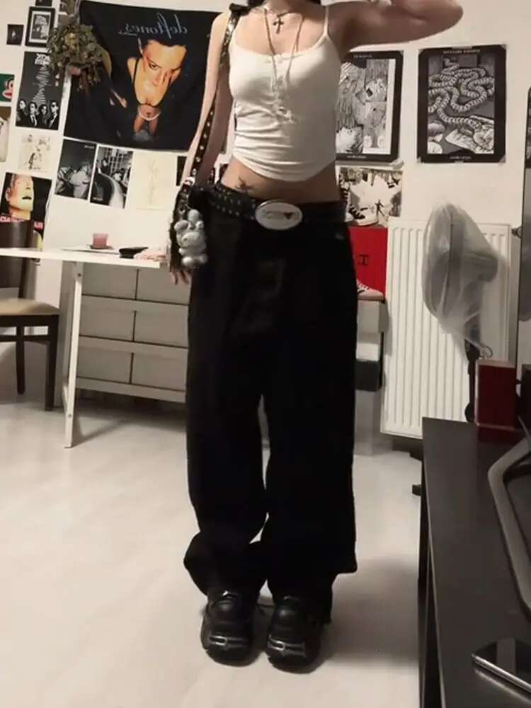 American Retro Dragon Print Straight Millennium Subculture Fashion Hot Girl Haruku Hip Hop Y2k Pants Baggy Jeans