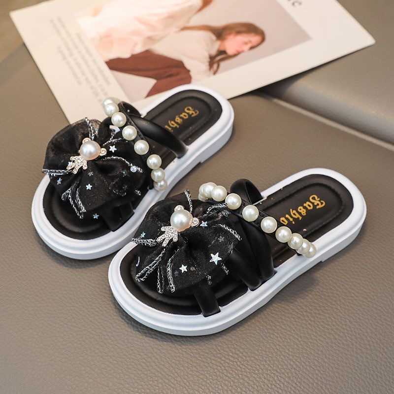 Slipper Cute childrens slippers summer new style girls super cute soft bottom indoor anti slip beach vacation baby wear-resistant cool mop S25326