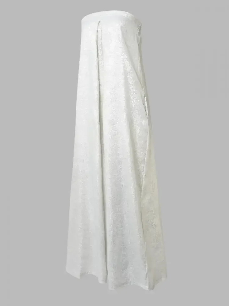 Womens jumpsuit summer strapless onepiece set floor length wide leg pants pleated party outfit 250326