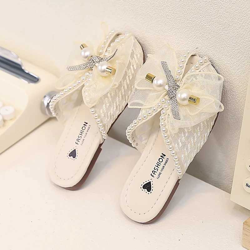 Slipper Summer childrens princess sandals girls lace slippers breathable outdoor wear childrens shoes S25326