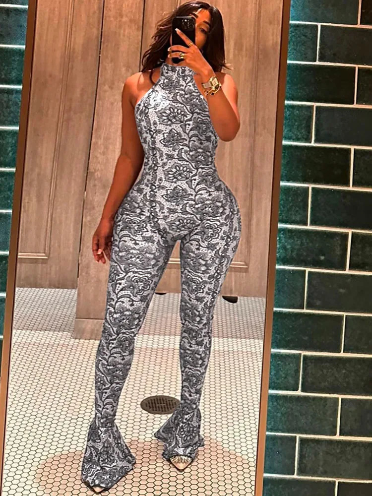 Strange cat peach button jumpsuit womens sexy summer backless sleeveless tight fitting Arab midnight stretch streetwear jacket 250326