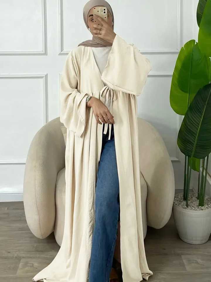 vestidos Muslim Turkish Loose Casual Lace-ups Cardigan Ramadan Robe Dubai luxury Abayas For Women Femme Evening Maxi Dresses X2505141