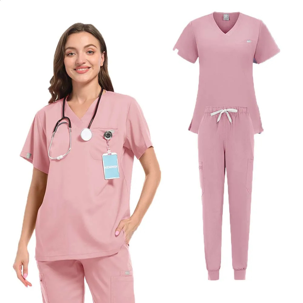 High elasticity soft frosted set hospital uniform clinic workwear operating room plus and womens XSXXL 250326