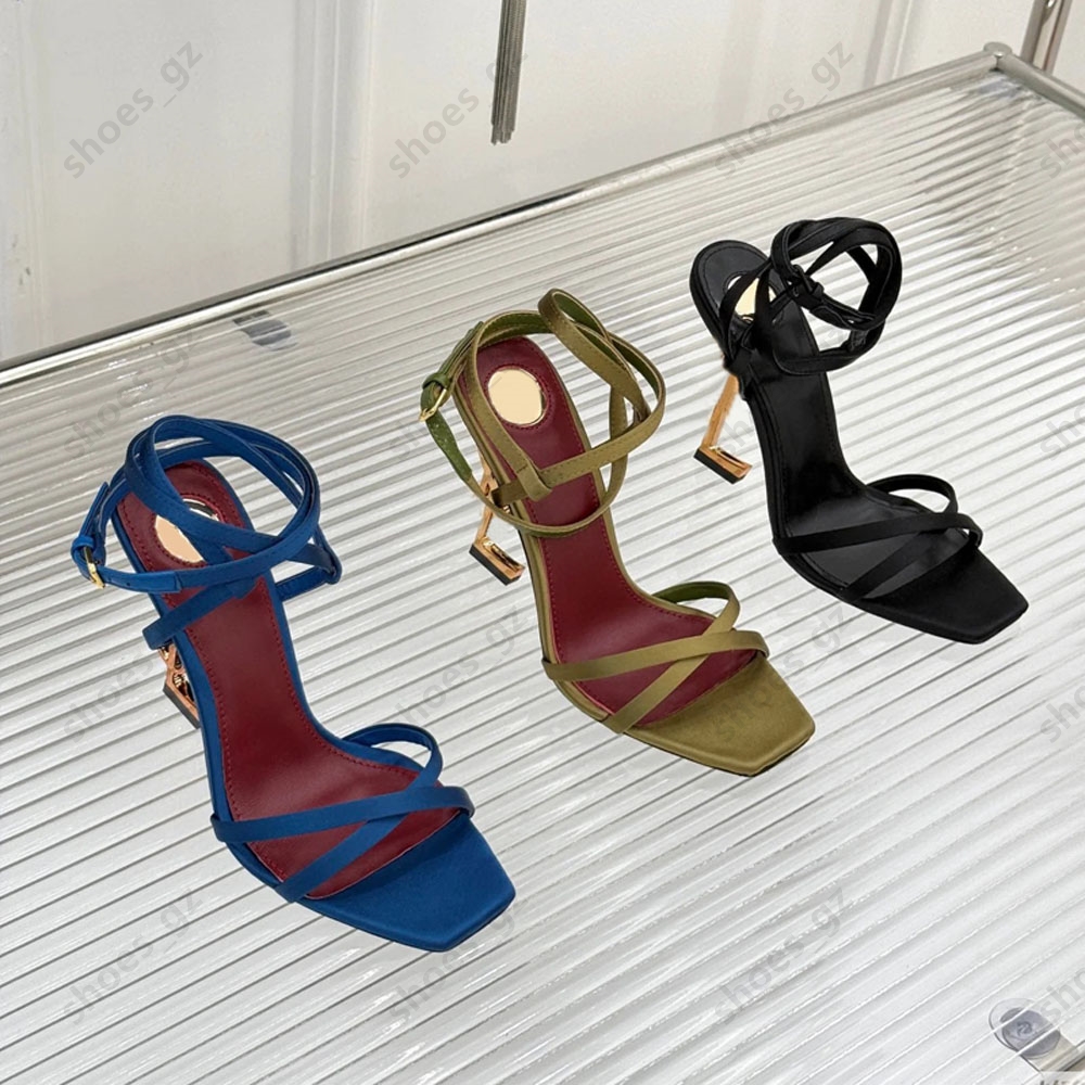 Designer sandals Silk high heels Super High Abnormal Heels Wraparound sandal Ankle-Wrap Pumps women shoes 10.5cm High factory footwear Size 35-41 Bring box