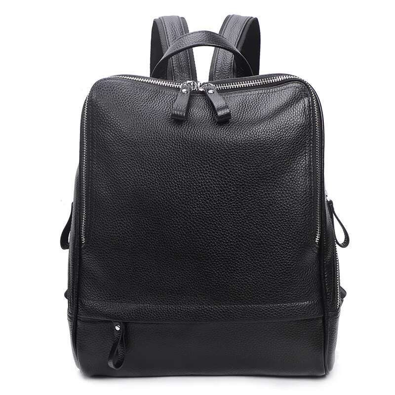 Genuine Leather Women's Fashion High Quality School Travel Backpack Bags Female Multifunctional Bag Pack