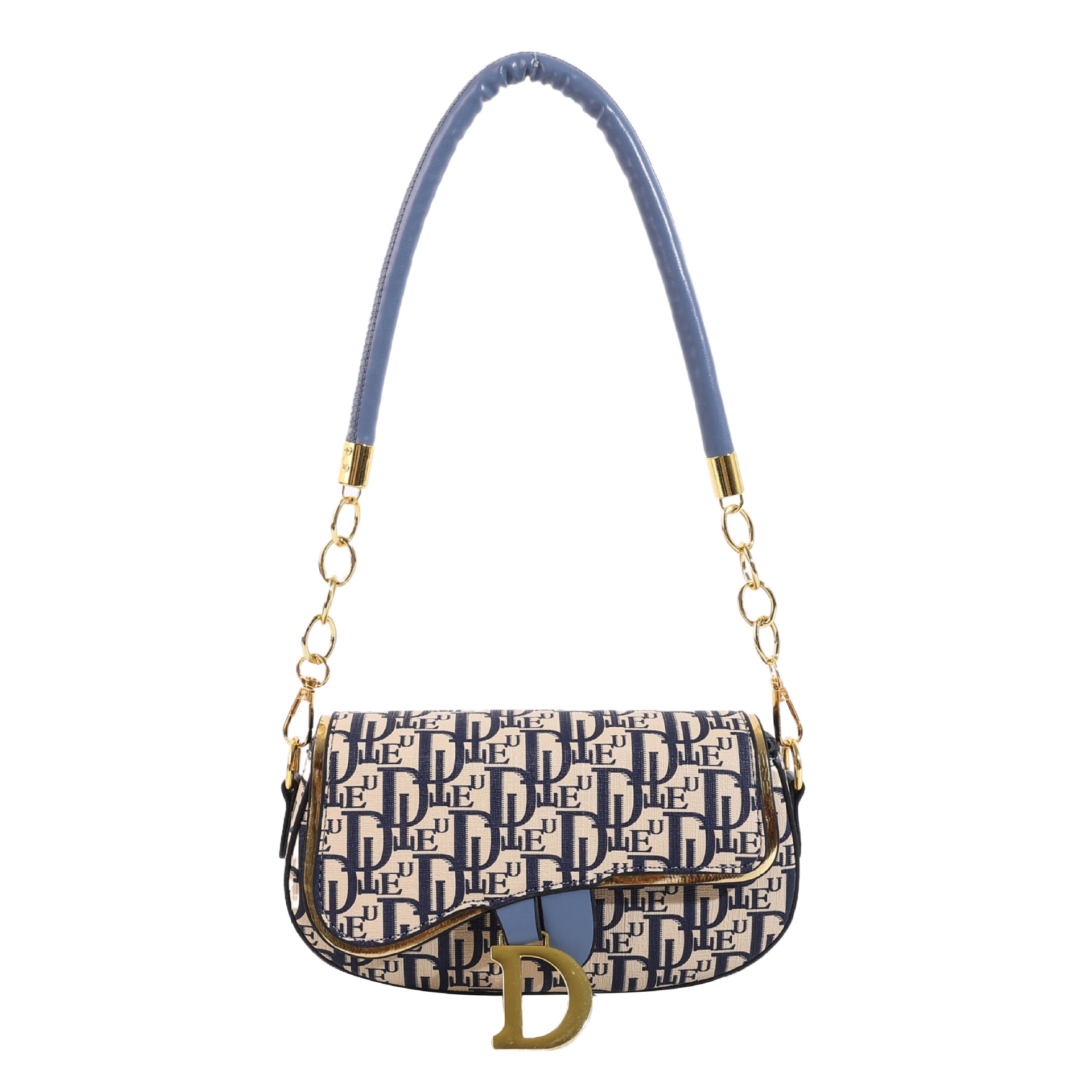 design 2025 new Women's crossbody saddle style in Europe America with chain color-blocking popular versatile single-shoulder and underarm ladies 