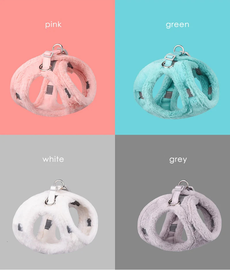 Upgrade Cat Puppy Harness and Leash Sets Winter Warm Pet Reflective Harnesses Vest for Cats Kitten Small Dogs Yorkshire 250326