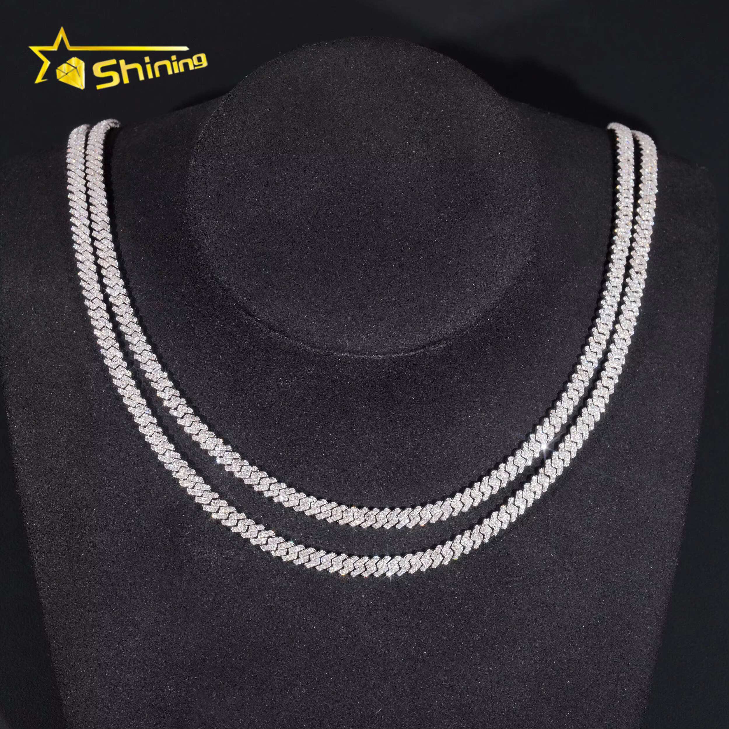 New Style 925 Sterling Silver 5MM VVS Moissanite Diamond Cuban Link Chain Gra Certified Hip Hop Jewelry Iced Out Link Chain Men