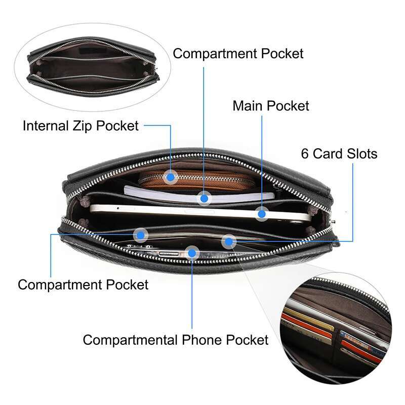 CONTACT'S Genuine Leather Male Password Design Men Handbag Wristlet Large Capacity Clutch Purse Casual Wallet Bag