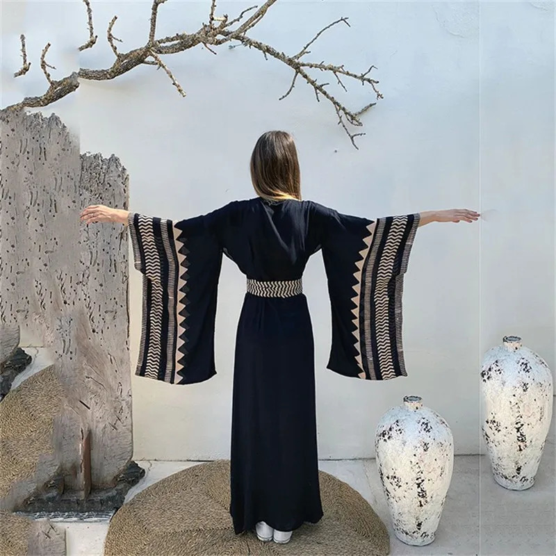 Beach Summer Maxi Dress Womens Swimsuit Cover Bohemian Clothing Vestidos De Verano Mujer 250324