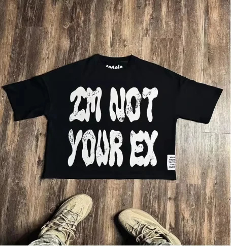 2024 summer streetwear letter printed Tshirt short y2k Harajuku grunge punk high street loose chic couple casual 250318