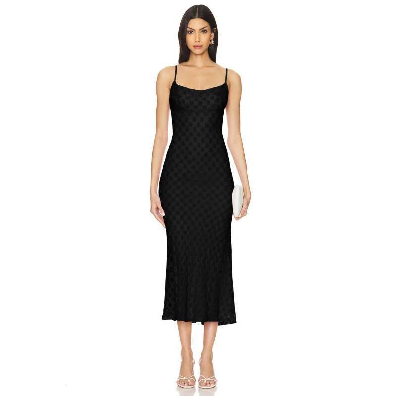 Dongdumaoyi Zomer High End Elegante Pure Wens Stijl Avondjurk Slim Fit Hemdje Damesmode Jurk C