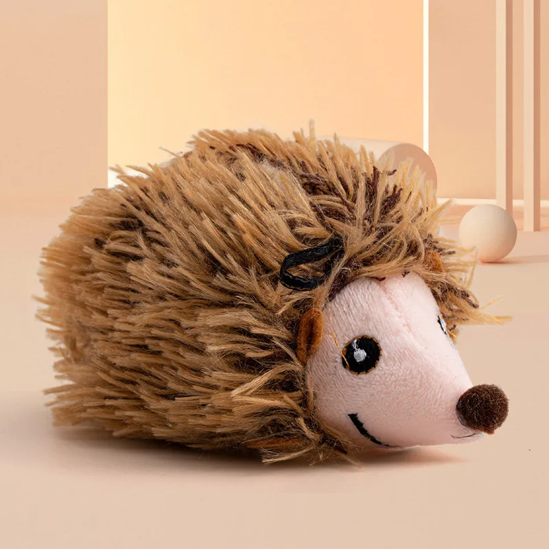 New Cat Toy Touching Sensing Sound Teasing Stick Plush Simulation Little Bird Hedgehog Finless Porpoise Teeth Grinding