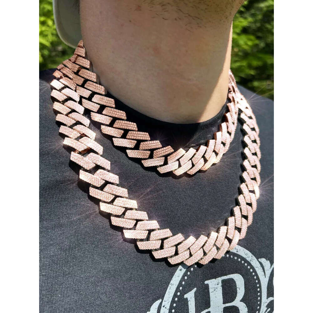 20mm Necklace Moissanite Sterg Sier Cuban k Chain shine now
