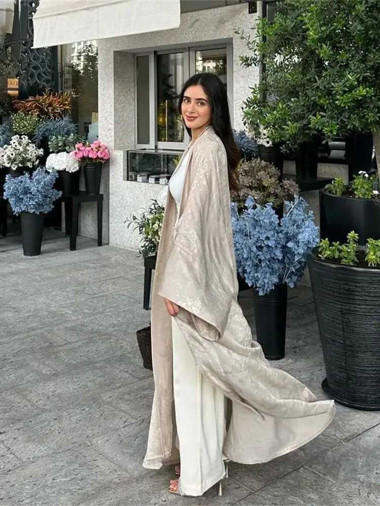 2025 Ramadan Eid Open Dubai Luxury Abaya Damen Modest Kimono Coat 2025 Muslim for Women Islam Clothing Ka Robe Femme Musulmane X2505145