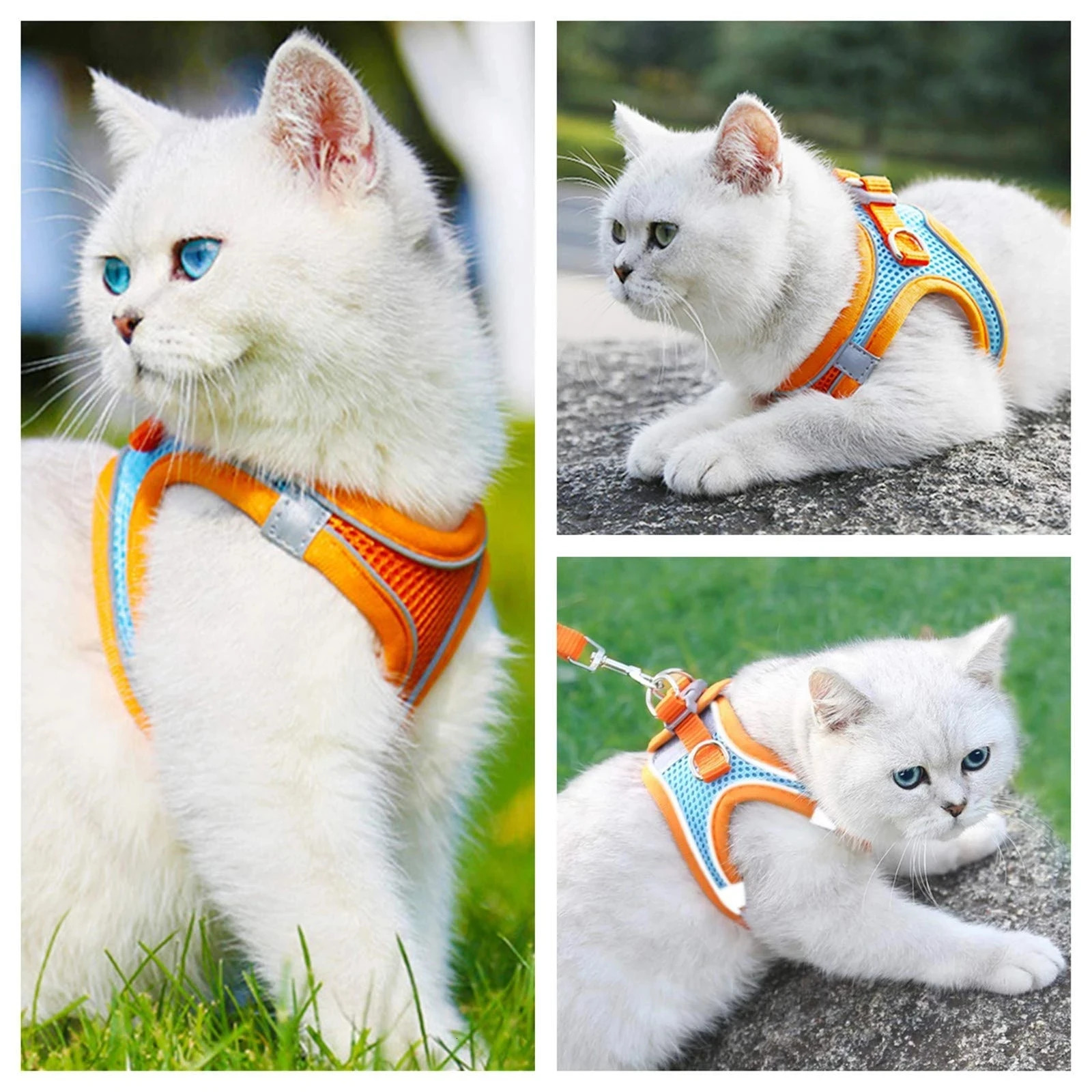 Cat Harness Reflective Pet Harnesses And Leashes Set Adjustable Pet Harness for Cats Small Dogs Pug Chihuahua Cat Accessories 250326