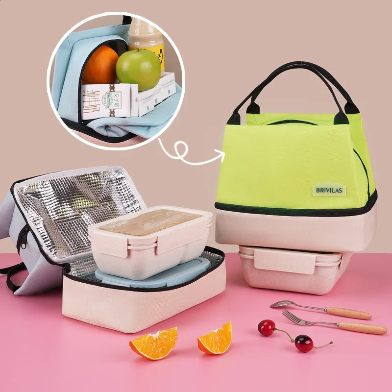 Lunch bag with shoulder strap handle cooler womens portable food bag work student lunch box bag cooler bag 250326
