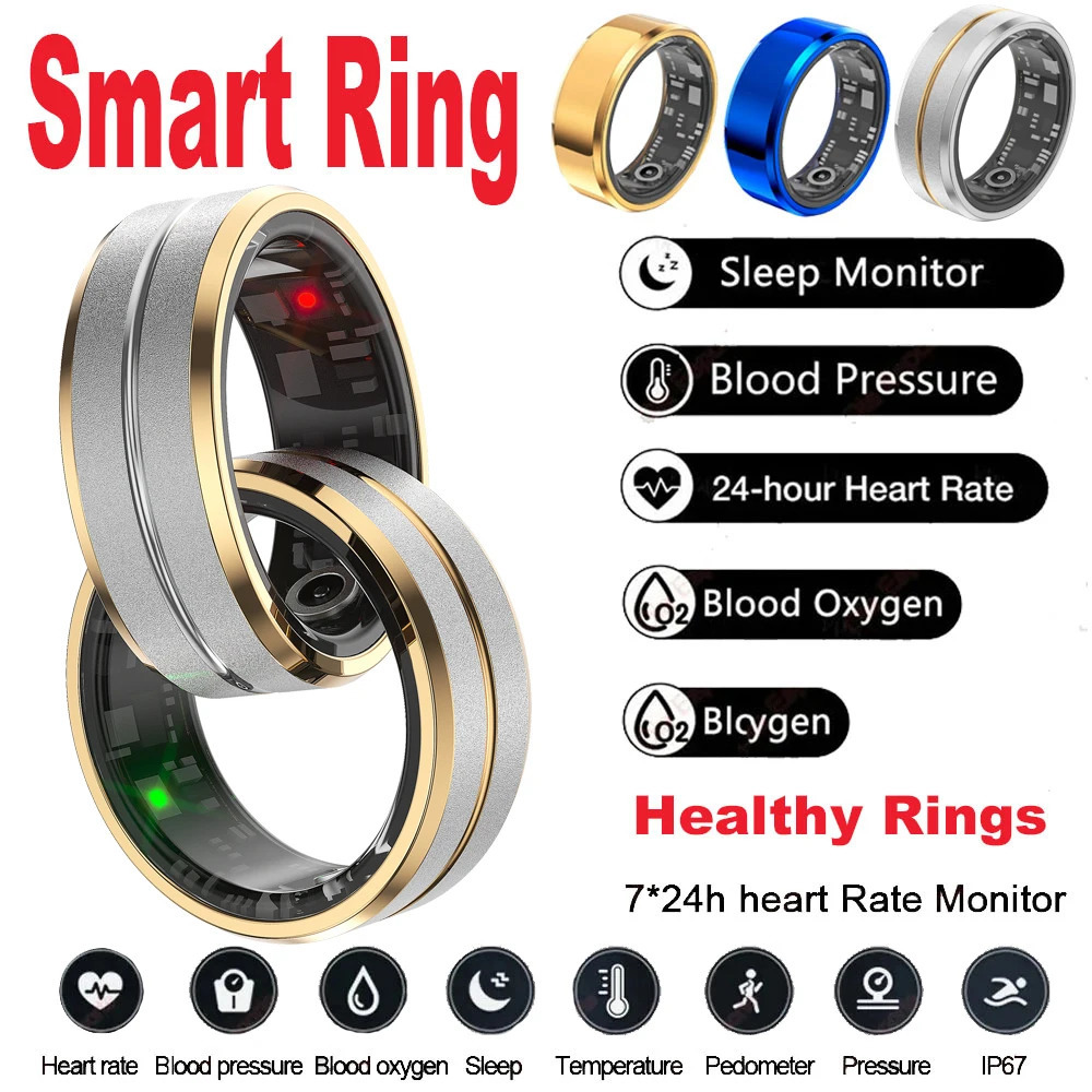 5ATM Waterproof Smart Ring Men Health Monitoring Blood oxygen 100 Sport modes Fitness Tracking Waterproof Sport Smartring Women 250322