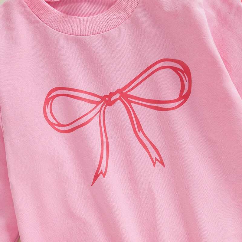 Ddmyshoesvip Adorable Toddler Girl Hoodies With Lovely Bow Design Cozy Long Sleeve Round Neck Sweatshirts Kids Stylish Pullovers For