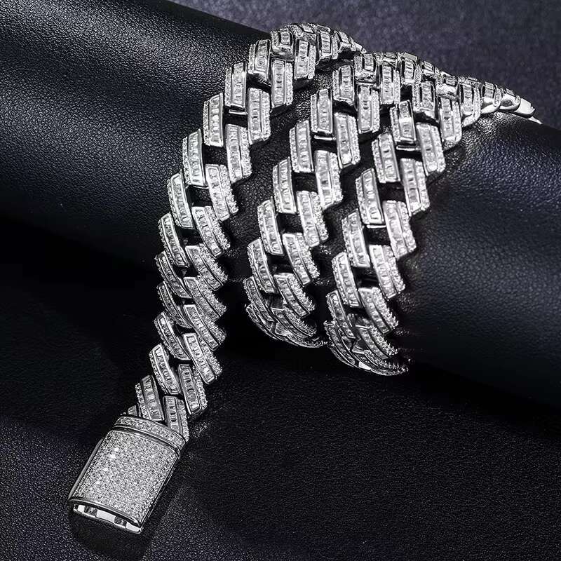 Rapper Hip Hop Jewelry Trendy 16mm Miami Cuban Link Chain Real Gold Plated Brass Zircon Diamond Men Necklace