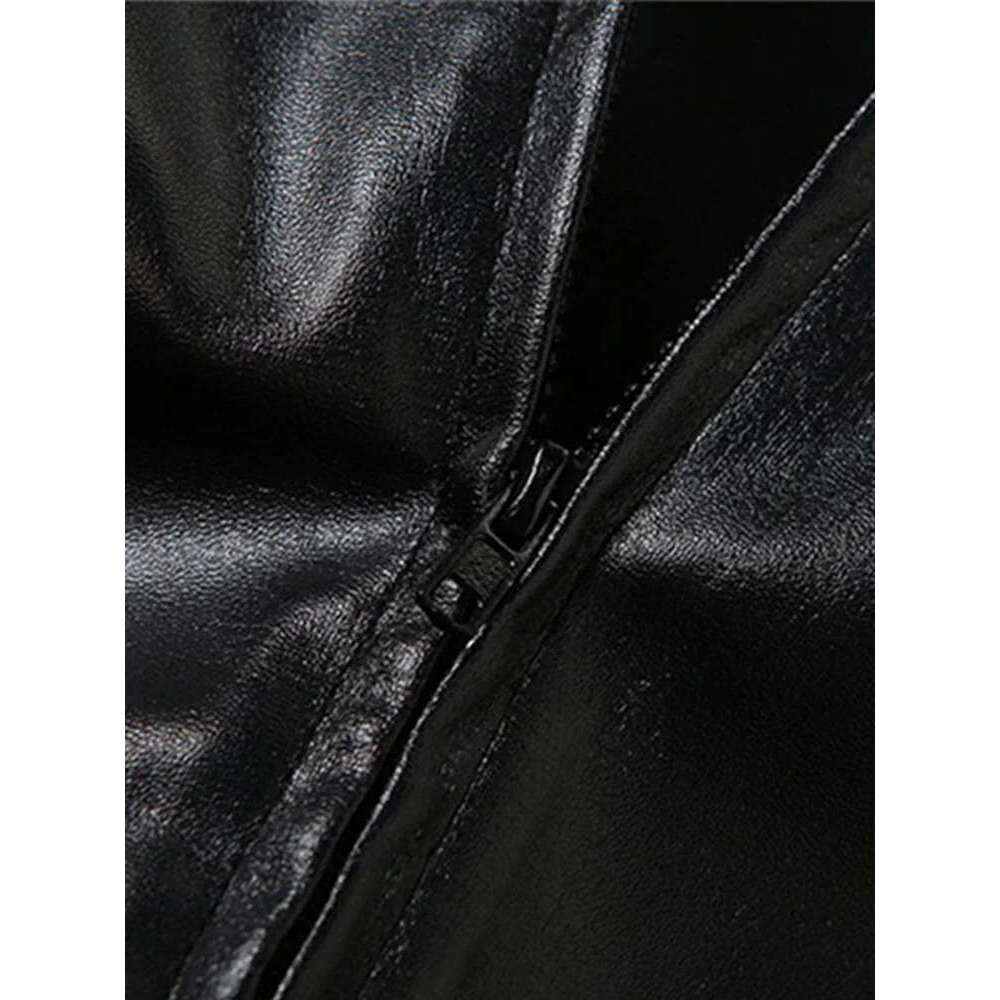 Women's Coat Women's Pu Leather Crop Hoodie Jackets Street Long Sleeve Zipper Black Outerwears Autumn New Fashion Bomber Jacket Coats
