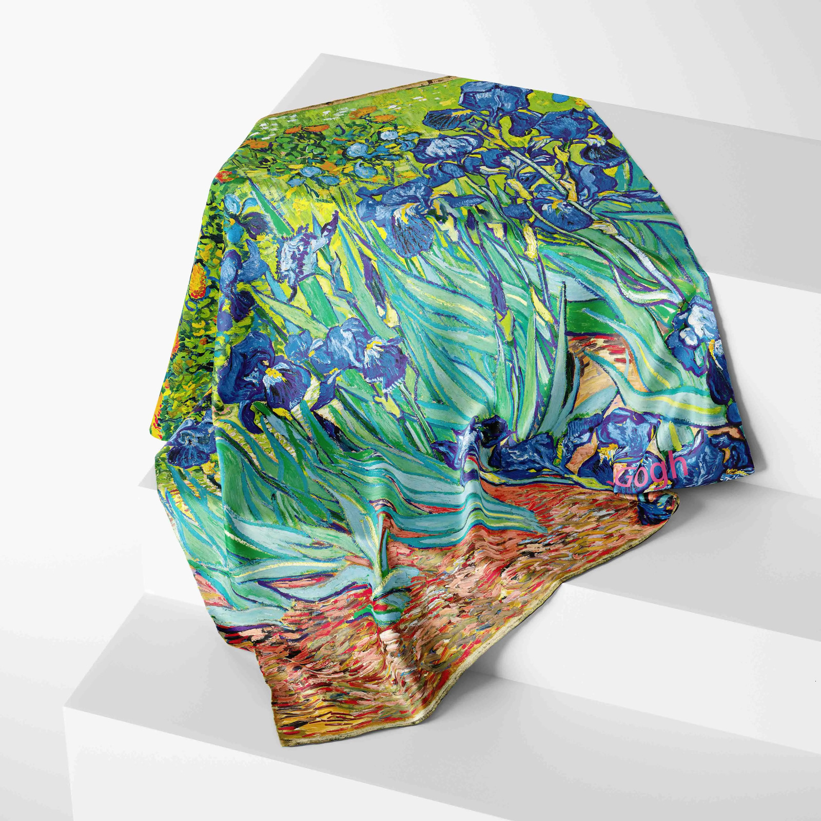 Womens Oil Painting Silk Scarf Printing Female Founder Scarf Handle Kerchief Fashion Head Founder Square Scarf 250322