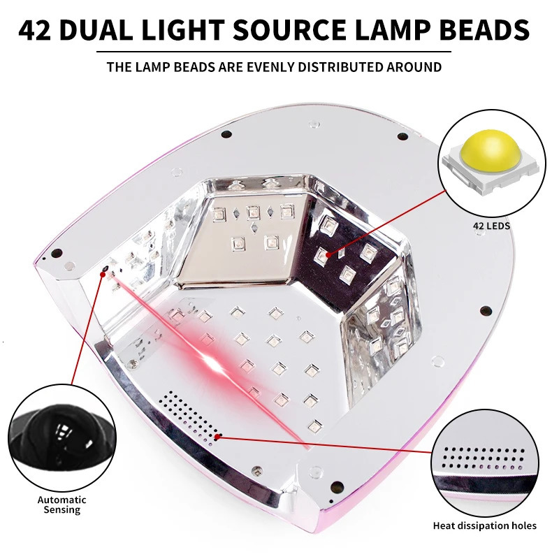Professional hybrid pro curing coreless LED UV lamp 4 timing mode nail dryer gel polishing fast drying salon 250325