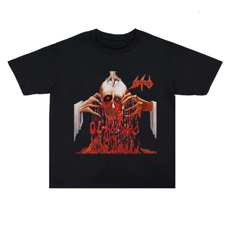 Summer Metal Rock Band Sodom Striped Printed Cotton Loose Men s and Women T shirts High Quality Short Sleeve