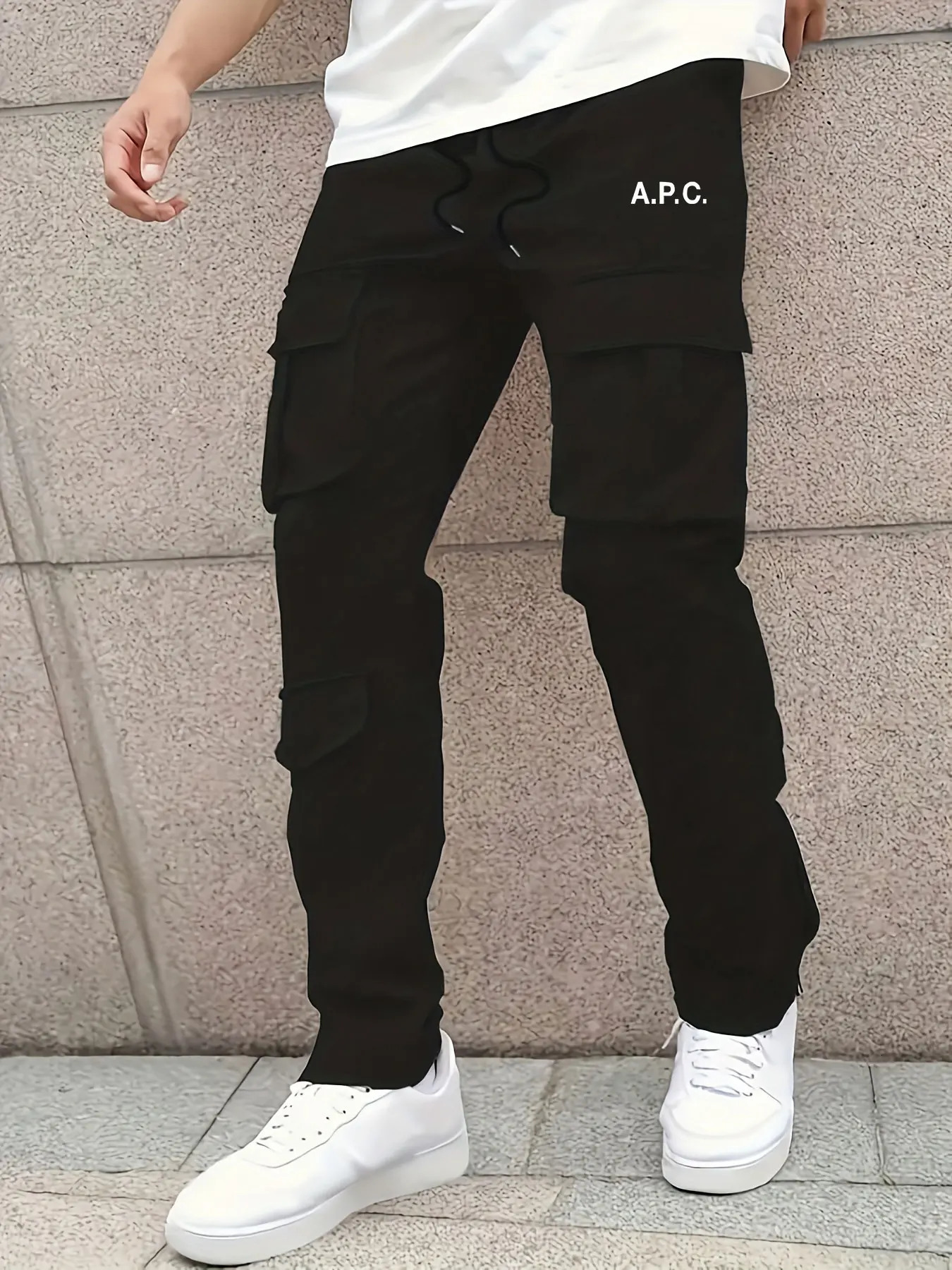 Mens casual jogging pants for relaxation suitable cargo drag and drop sports hiking outdoor diagonal 250327