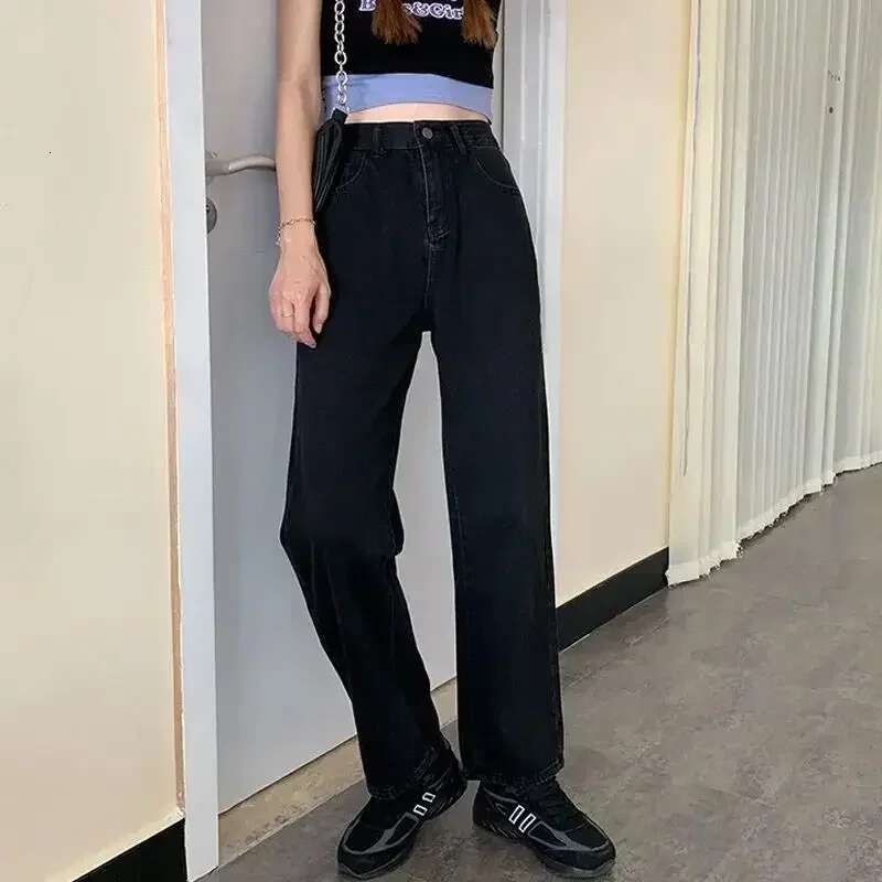 Loose Retro Washed Cargo Streetwear Zipper Baggy Hiphop Straight Pants Multi-Pocket Wide Leg Jeans Women