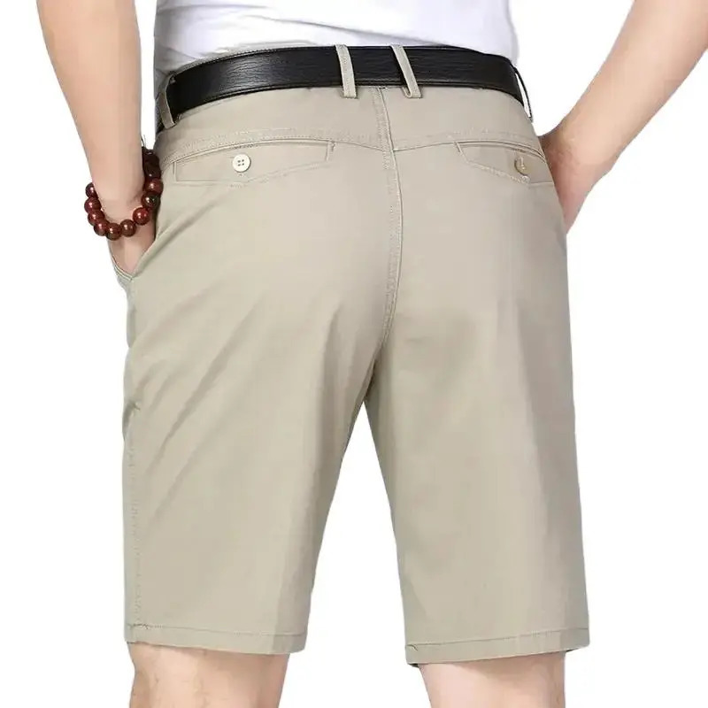 100 cotton shorts mens knee length board classic comfortable clothing beach 250322