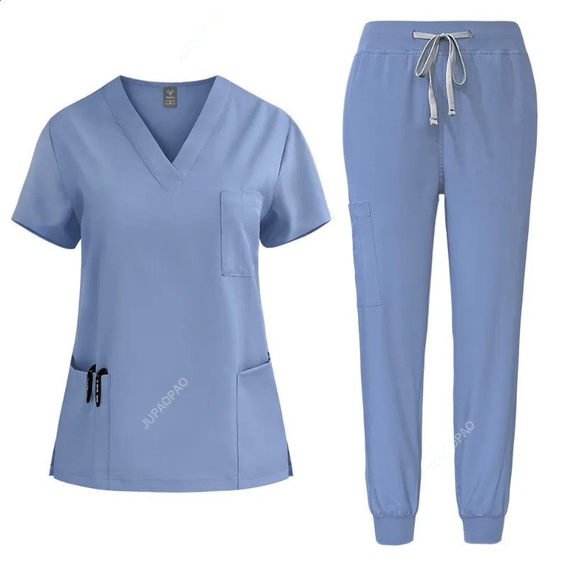 Nurse Uniform Female Hospital Doctor Male Sports Shirt Nursing Pants Neutral Workshop Beauty Spa Work Clothes 250326